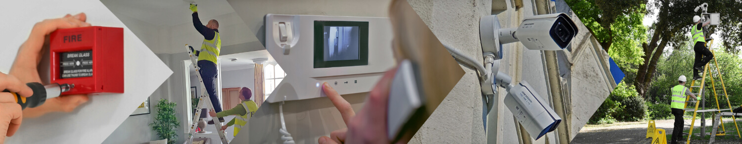 Flash Security banner with services we provide: fire alarm, cctv and phone systems