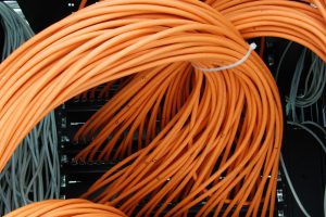 Orange Cables being installed