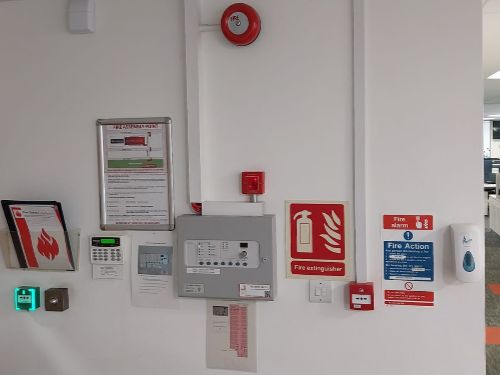 Fire alarm device in a managed commercial building in Westminster